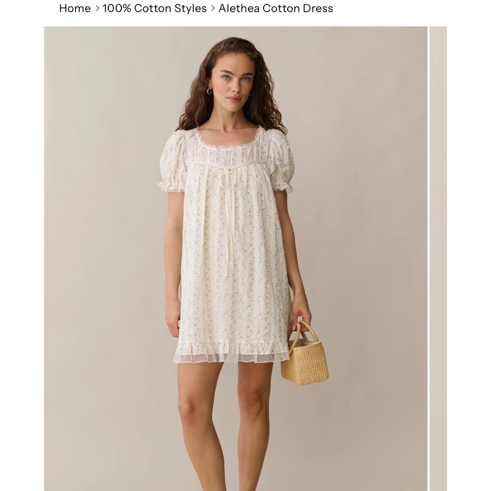 Few Moda Alethea Cotton Dress Womens S Cream Floral Lace Sorella Cottagecore